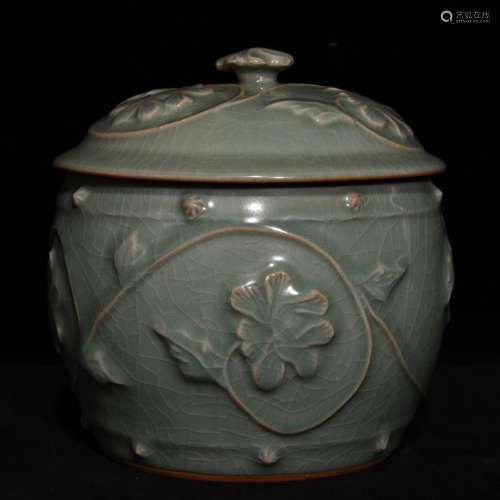 Longquan relief around the branch lines cover pot flowers 17...