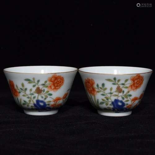 Pastel flowers lines cup, high caliber 4.8 8.3,