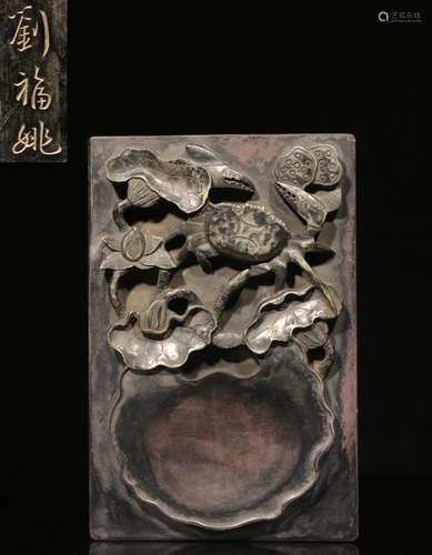 ."Liu Fu yao" hand-made carved lotus crab grain ol...