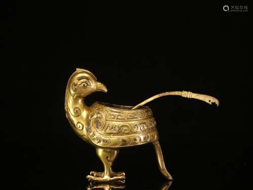 .Copper and gold beast bird-like furnishing articlesSize: 10...