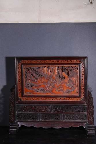 Red sandalwood inlaid boxwood spring figureSize: 70.5 x18.5 ...