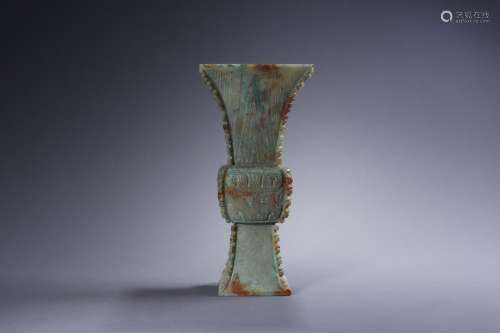 : ancient jade gluttonous grain vase with flowersSize: 12.3 ...