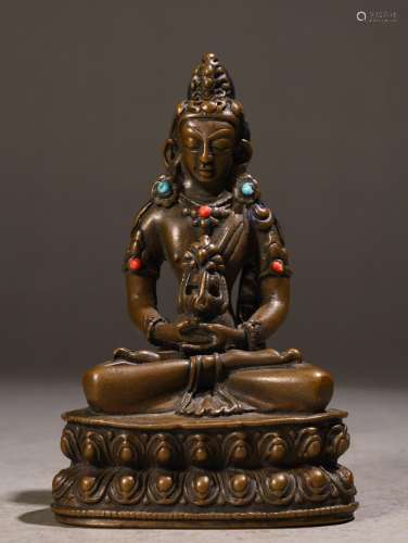 , copper inlaid treasure amitayus statuesSpecification: leng...