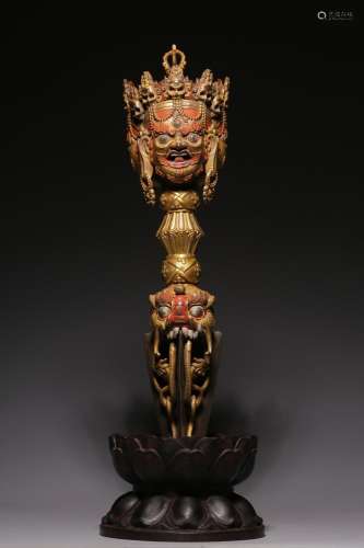 and copper on three sides vajraTotal 48 cm high, 43.5 cm hig...