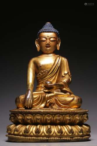, copper Buddha statue21.5 cm high, 14.3 cm long, 11 cm wide...