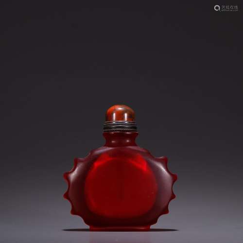 Red coloured glaze, element face snuff bottlesSpecification:...