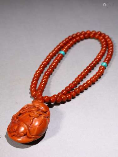 , south red agate bonanza necklaceSpecification: bead diamet...