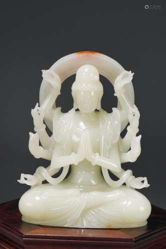 : hetian jade guanyin BuddhaWide: 9 cm thick, 5.1 cm. High: ...
