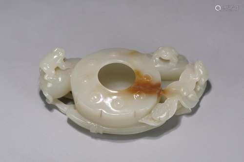 "Four writing brush washer: hetian jade fertilityLength...