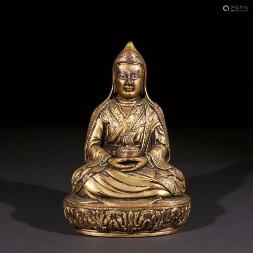 copper and gold tsongkhapa cave.Specification: 9.7 cm high 6...