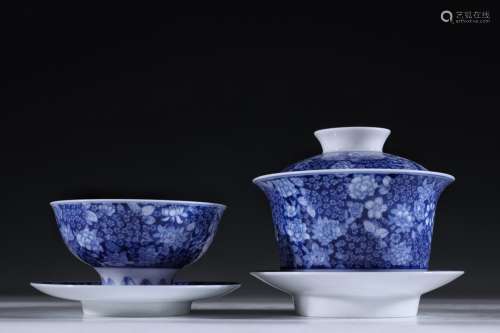: pattern tea set a set of blue and whiteSpecification: high...