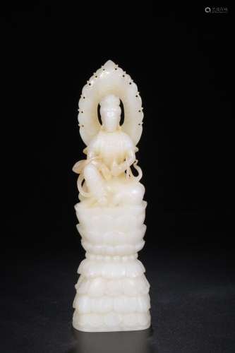 Night hetian jade guan Yin a statue of AquariusSize 18.2 cm ...