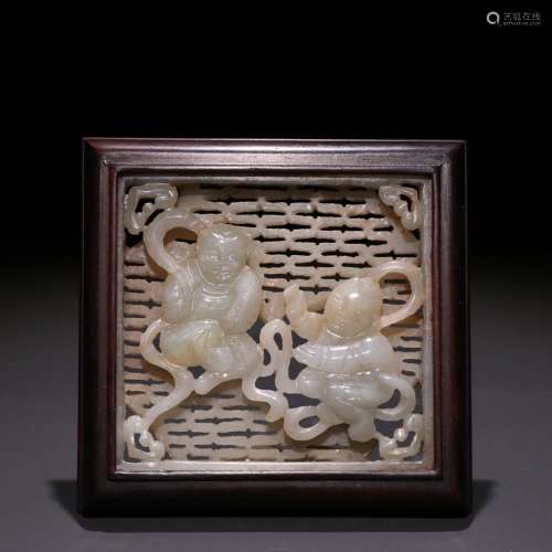 Hetian seed makings engraved look the lad inserts.Specificat...