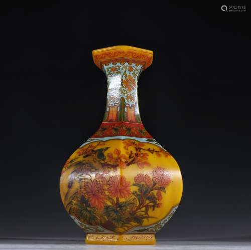 : old feeder lines vase painting enamel painting of flowers ...