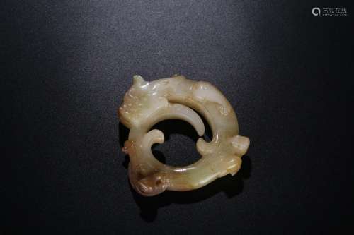 Before hetian jade belt ooze therefore put a dragon6.5 ㎝ thi...