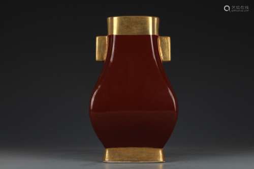 Royal - ji red glaze BaoJinGuan ear square bottlesHighly 29 ...