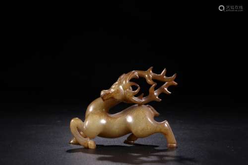 Hetian jade deer furnishing articlesSpecification high 7.4 c...