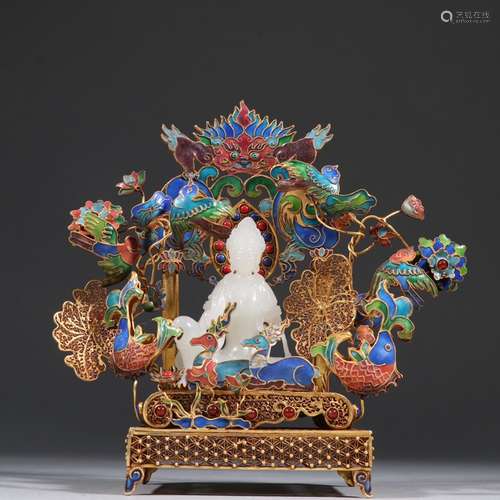 On the evening of honeysuckle silk white jade guanyin cave.S...