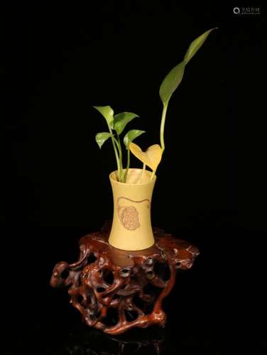 The boxwood carving bionic roots of manual hollow out grain ...