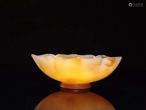 Agate lotus bowl handle a furnishing articles, material colo...