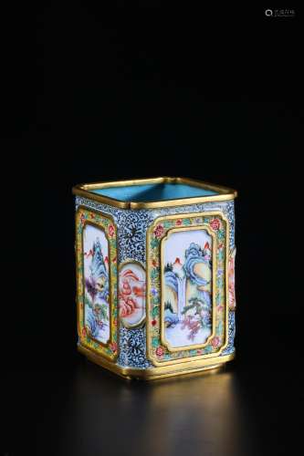 : stories of colored enamel shanshui pen containerSize: 12.3...