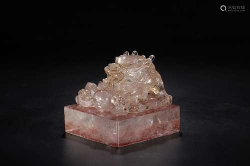 : old crystal dragon sealSize: 7.8 cm high 8 cm wide weighs ...