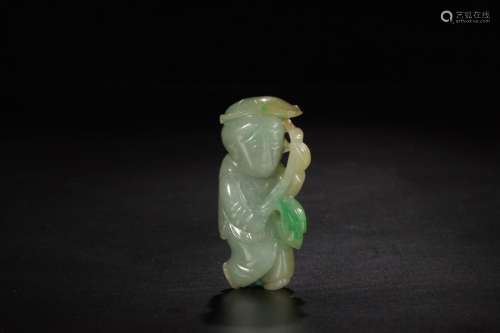 Jade: lotus ladSize: 5.8 cm wide and 2.8 x 1.8 cm weighs 49....