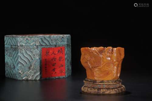 : field-yellow stone famous poetry landscape longnu zun cup ...