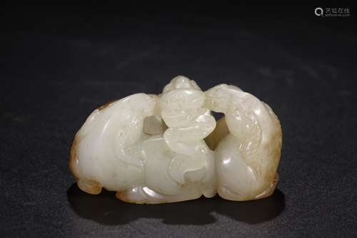 W number 4247: hetian jade belt sugar three Yang kaitai furn...