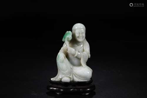 W number 4201: jade ruyi's statueSize: 7.3 cm wide and 3...