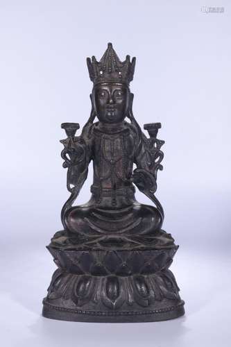 copper foetus, guan Yin a statueSize 26.8 cm wide and 13.1 x...