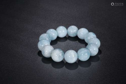 String, aquamarine, handSize bead diameter 1.8 cm weighs 111...