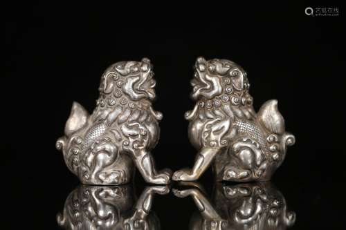 , fine silver lion furnishing articles, take silver for mate...
