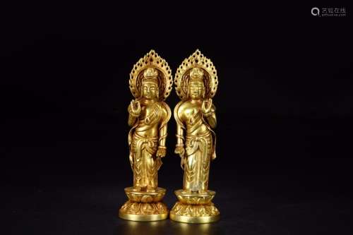 : bodhisattva stands resemble a pair of pure goldDiameter of...