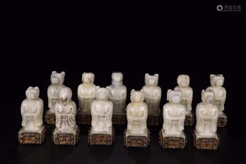 White shoushan stone seal a zodiac3.8 cm high 2.1 cm wide we...