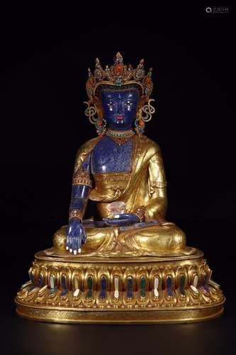 : lapis lazuli BaoJinBao Buddha statue39 cm wide and 30.5 cm...