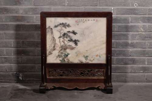 , "Wu Daiqiu" annatto marble inlaid drawing "...