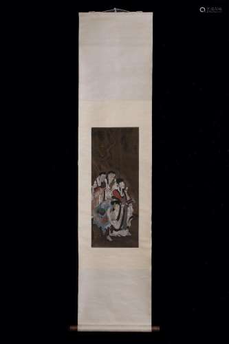 : "arvin characters" silk scroll vertical shaftDra...