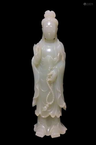 Wait hetian jade aniseed carved guanyin stands resembleSpeci...