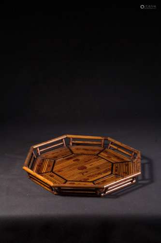 Mottled bamboo eight side dish30 cm long, 30 cm wide, 3.5 cm...