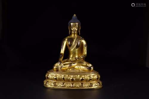 : copper and gold Buddha statueSize: 22 cm long wide 15 cm h...