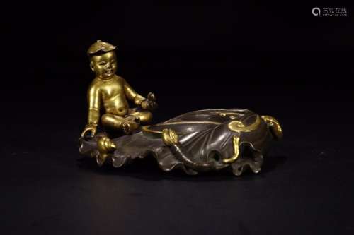 The boy pen lick furnishing articles: copper and gold lotus ...