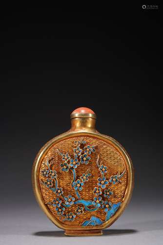 QIN DYNASTY, SILVER GILT, SNUFF BOTTLE