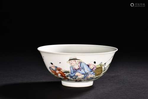 A FAMILLE ROSE 'FIGURES' BOWL