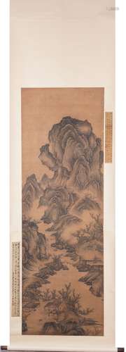 SOUTHERN SONG DYNASTY, LIU SONGNIAN, LANDSCAPE VERTICAL SCRO...