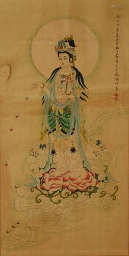 DING GUANPENG, GUANYIN VERTICAL SCROLL