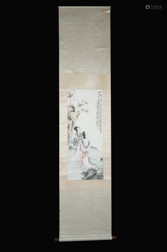 XU CAO, LADIES AND FIGURES VERTICAL SCROLL