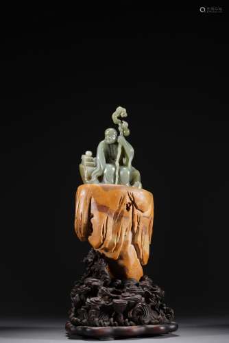 QIN DYNASTY, QINGBAIYU ARHAT SEATED STATUE