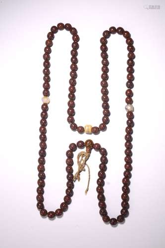 QIN DYNASTY, 108 WOOD BEADS