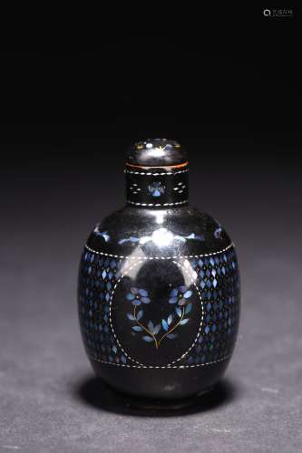 QIN DYNASTYBLACK LACQUER SNAIL, SNUFF BOTTLE